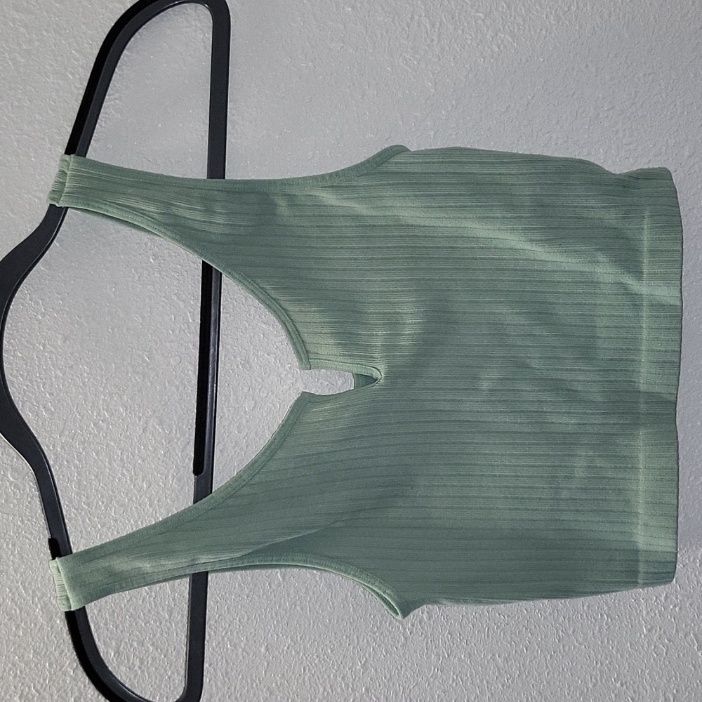 Mint crop top ribbed